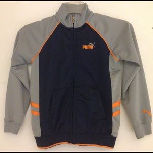 Puma Tricot Active Track Jacket BLUE/GRY Boys sz 6